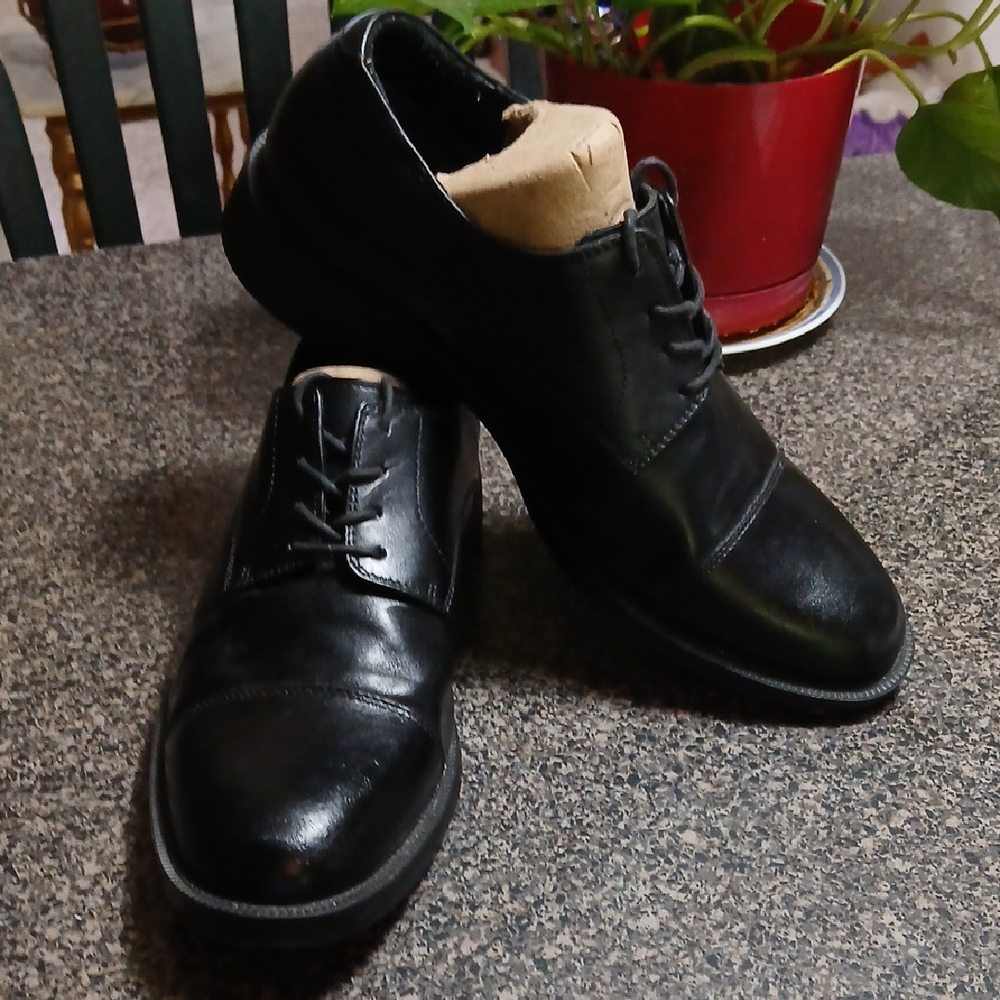 Men's Shoes For Crews Black Leather Dress Shoes Sz 10 W